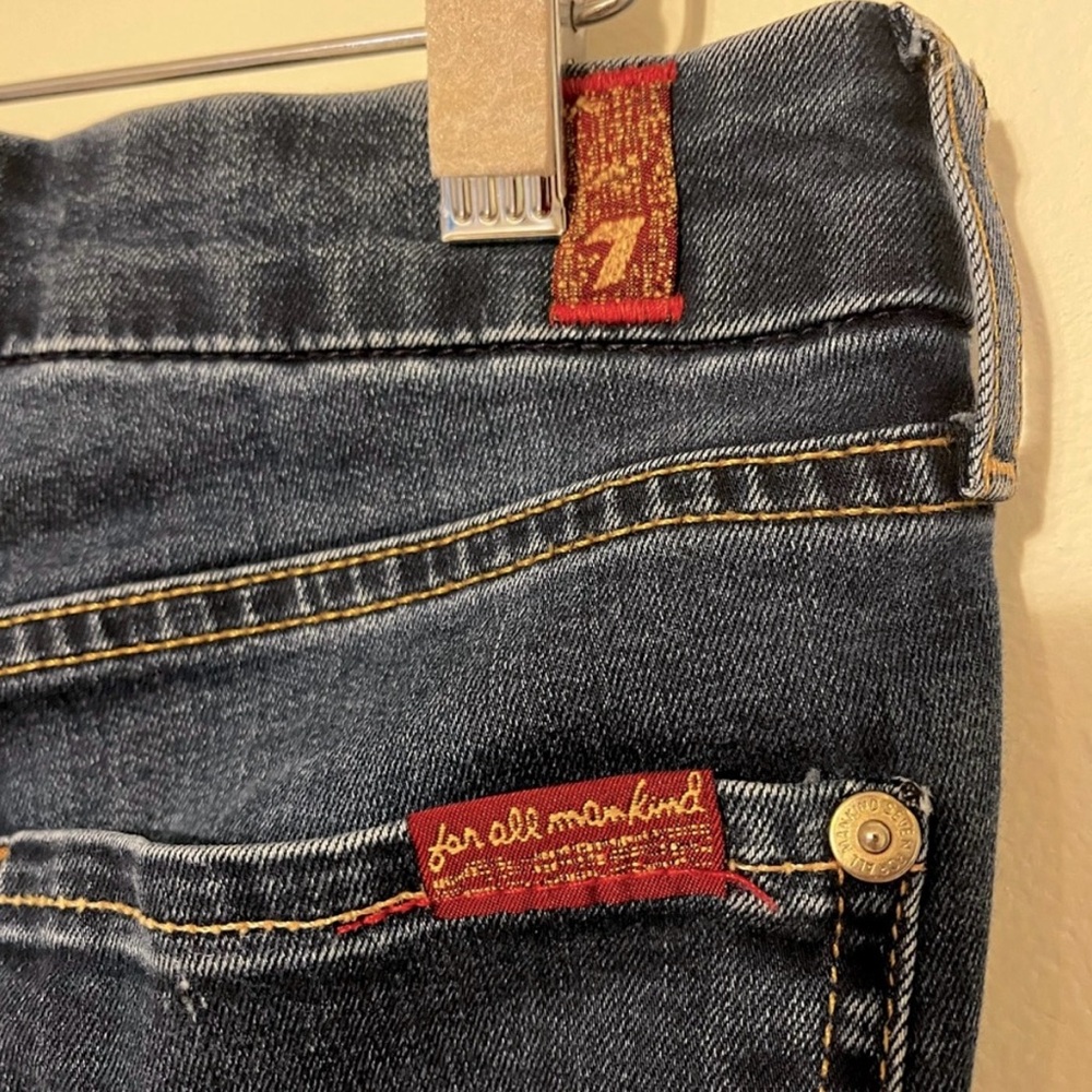 7 For All Mankind Women’s Jeans S(27) b(air) Denim Ankle Skinny Dark Wash - Picture 7 of 9